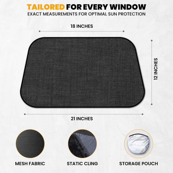 EcoNour Car Window Shade for Baby (4 Pack) | Cling Sun Shade for SUV, Van, RV, Bus & Pickup Truck | Sun Protection for Car Side Window | Sun Blocker Shade for Baby | X-Large 25" x 16" - Image 2